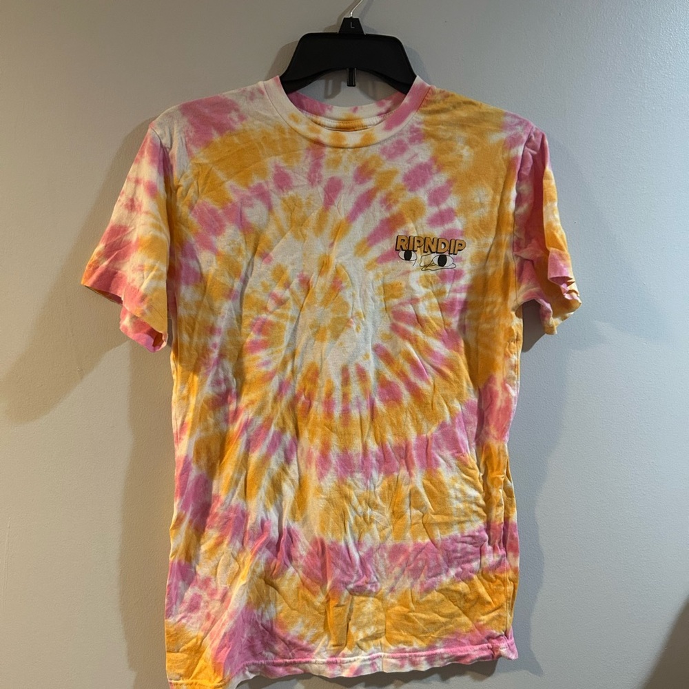 RIPNDIP Tie-Dye T-Shirt with logo on one side size medium